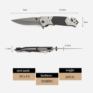 Bochen Titane Revêtement Lame Portable Corde Cutter Fenêtre <span class=keywords><strong>Brise</strong></span> G10 Poignée Sauvetage En Plein Air Camping Couteau Survie Chasse - Product Image 3
