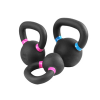 Kettlebell monobloc en fonte noire, revêtement électrostatique, pour hommes et femmes, fitness HL-3, vente en gros usine