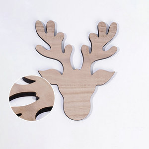 หัวกวางเรนเดียร์ไม้แบบตัดเลเซอร์ รูปทรงตกแต่ง - Product Image 1