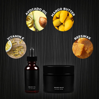 Ensemble d'huile et de baume de toilettage pour hommes | Kit de croissance naturelle avec repousse des cheveux au beurre de karité pour hommes