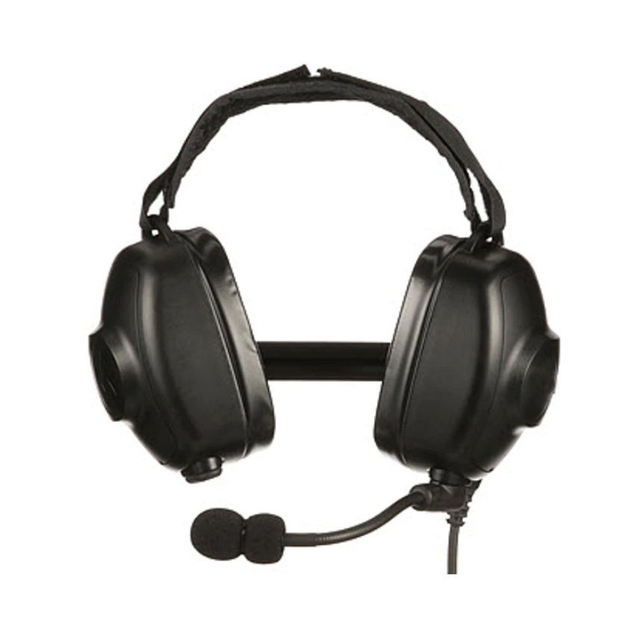 Motorola PMLN8085 GCA Mini Behind the Head Dual-Muff Headset Heavy-Duty Noise Canceling Boom Mic with PTT 24dB NRR
