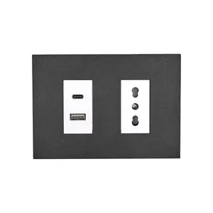 Wall Switch Manufacturer Factory KS Series Matte Black Color ZA Z A Electric Switch Usb