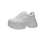 OEM ODM Sneakers à plateforme épaisse personnalisées avec logo, chaussures décontractées blanches pour femmes, chaussures de mode, semelle épaisse, streetwear, chaussures de marque privée