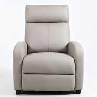 Fauteuil inclinable manuel moderne en similicuir PU à dossier haut avec structure en bois pour salon