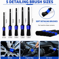 Ensemble de brosses de nettoyage multifonctionnelles populaires pour la maison, outil manuel adapté au nettoyage des véhicules et de la maison.