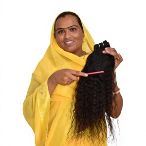 Extensions de cheveux naturels bruts à double trame, cheveux indiens Remy d'un seul donneur, cuticules alignées, vierges, ondulations profondes lâches, bouclés crépus, 100g - Product Image 1