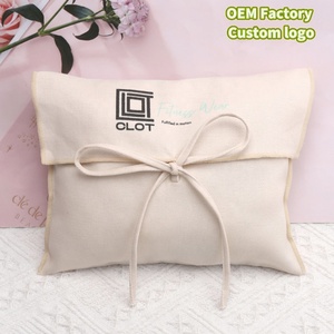 Luxury Reusable Custom Logo Printed <b>White</b> Cotton Twill <b>Envelope</b> Cover Bag Gift Baby Clothing Pillow Dust Pouch Organic Dust Bag - Product Image 2