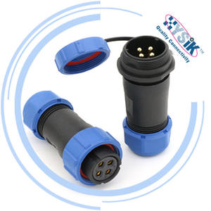 Connecteur étanche en plastique à 2, <span class=keywords><strong>3</strong></span>, 4, <span class=keywords><strong>5</strong></span>, 6, 7, 8, 9, 12, 15 broches pour courant élevé, <span class=keywords><strong>prise</strong></span> et fiche IP68 pour usage extérieur - Product Image 5