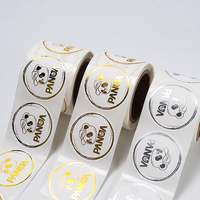 Etiquetas Adhesivas Redondas Personalizadas con Logotipo, Troqueladas, con Estampado en Caliente, Lámina Dorada, Resistentes al Agua, para Marca, Empaque y Decoración de Productos, OEM