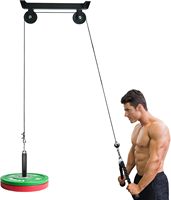 Rodillo de Entrenamiento DIY para Antebrazos y Muñecas con Accesorio para Poleas de Tracción de Bíceps y Tríceps para Levantamiento de Pesas