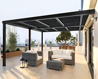 Toile d'ombrage solaire 90 % végétale avec œillets pour couverture de pergola, noir