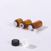 Flacon en verre ambrées avec couvercle en plastique, lunette à insertion d'huile essentielle, échantillons de parfum, 1/2/3/5ml, 30 pièces