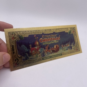 Stock prêt à l'emploi design de noël faux accessoire argent 2 dollars us billet de banque <span class=keywords><strong>en</strong></span> feuille d'<span class=keywords><strong>or</strong></span> - Product Image 5