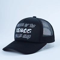 Gorra de camionero con ala curva y logotipo de parche bordado de 5 paneles de alta calidad personalizada
