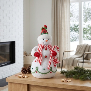 Piccole Statuette di Pupazzo di Neve in Velluto Rosa, Decorazioni Natalizie per Camera da Letto, Articoli per Acquisti all'Ingrosso - Product Image 2