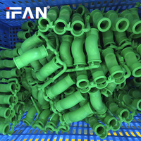 IFAN EN 15874 OEM ODM raccords de tuyauterie en plastique té vert raccords coudés croisés PPR PN25 20-125MM raccords de tuyauterie PPR