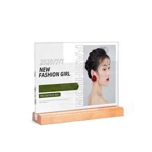 Miễn phí đứng tờ rơi hiển thị đứng A4 Acrylic Poster đơn chủ tùy chỉnh bằng gỗ cơ sở Acrylic nghiêng trở lại dấu hiệu chủ - Product Image 2