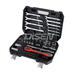 Jeu de 32 clés mixtes à douille CRV en acier au carbone de qualité bricolage en stock Clé à anneau métrique à extrémité ouverte Chrome personnalisable OEM - Product Image 1