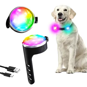 Night Walking IPX5 Waterproof Rechargeable Pet Collar Lights Night Time Clip On Dog Harness Safety Light Pendant LED Dog Lights