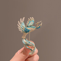 Broche Métallique Haut de Gamme Style Chinois Ethnique Phénix en Parade 2026 pour Femme – Luxe, Sophistication et Distinction, Sublimant les Quatre Saisons