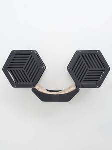 Kit d'enrichissement interactif et écologique pour animaux de compagnie : Nid de repos ergonomique moderne pour chat avec cadre en <span class=keywords><strong>bois</strong></span> et sisal, idéal pour chats actifs, pour la sieste, le retraite et le saut - Product Image 4