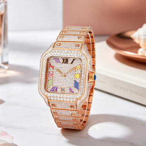 นาฬิกาฮิปฮอปแบบ Iced-Out Square Moissanite ประดับเพชร VVS1 ตัวเรือนสแตนเลสสตีล ระบบอัตโนมัติ สำหรับผู้ชาย - Product Image 2