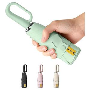 Wholesale Modern EVA Compact Travel Umbrella Carabiner Ring Windproof 5-Fold Portable UPF 50+ UV Protective Sun <strong>Parasol</strong> <strong>Small</strong> - Product Image 1