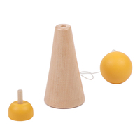 Juguete de Madera Kendama para Niños Pequeños, Juguete Educativo para el Desarrollo de la Coordinación Mano-Ojo, Juego de Habilidad con Pelota de Madera