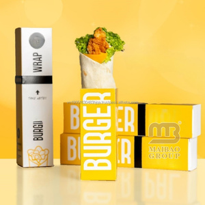 Diseño personalizado Maxican Fast Food Packaging Restaurant Takeaway Pack To Go Takeout Tacos Tortilla Burritos Caja de papel Contenedor - Product Image 3