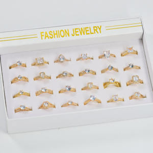 Großhandel verstellbare wasserdichte 18 Karat 24 Karat vergoldete Zirkon Schmuck Versprechen Hochzeit Diamantringe für Frauen Anillos De Oro - Product Image 4