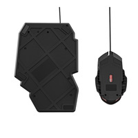 Vente directe d'usine RGB clavier et souris à une main ensemble logo personnalisé 40 touches claviers filaires pour téléphones mobiles et jeux PUBG