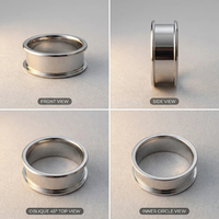 12mm Blanko Edelstahl Fingerring - Gerilltes Kern-Einlege-Design für Harz DIY Schmuckherstellung Runde Leere Ringrohlinge