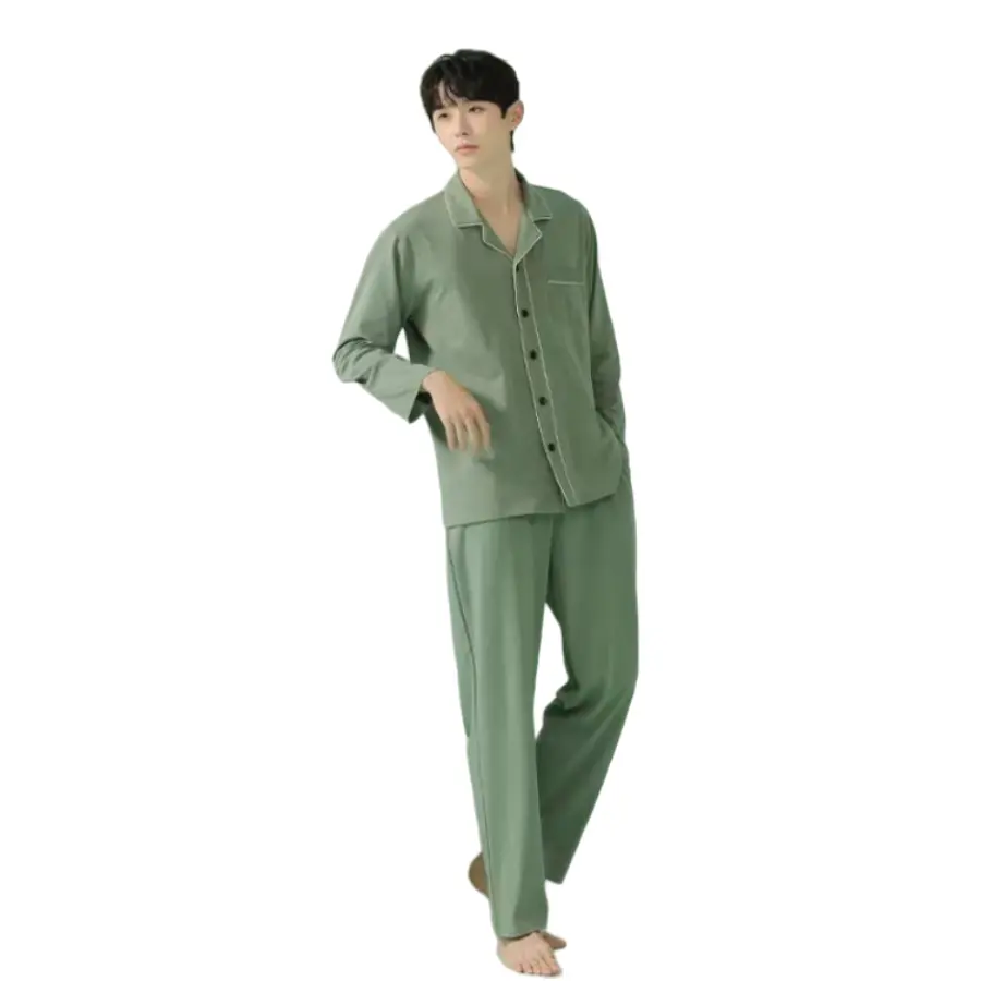long sleeves pajamas set for men Solid men Modal Pajamas with pants