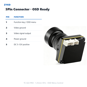 <span class=keywords><strong>กล้อง</strong></span> FPV ZYKD TC-622pro 1/1.8 CMOS CVBS อนาล็อก <span class=keywords><strong>กล้อง</strong></span>ขนาดเล็กสำหรับโดรนแข่ง ควอดคอปเตอร์ UAV F1.0 มุมกว้าง มองเห็นในเวลากลางคืน OEM ODM - Product Image 4