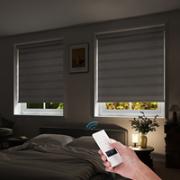 Persianas Zebra ZSTARR Super Blackout de Doble Capa con Tela Blanca y Banda Transparente, Motorizadas e Inteligentes para Oficina, Hogar y Sala de Estar