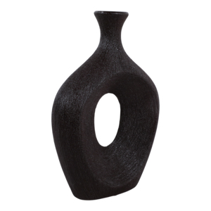 Vaso in Ceramica Ovale con Ritagli, Alto, Moderno, Decorativo per Soggiorno, Camera da Letto, Ufficio, Tavolo d'Appoggio - Product Image 3