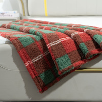 Couvertures en polaire, couverture à carreaux pour canapé-lit, couverture à carreaux en peluche douce et chaude, décor léger
