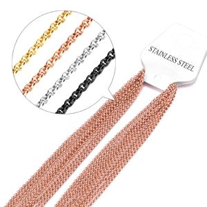 Cadena de Singapur Trenzada de Acero Inoxidable Plateado y Dorado de 18k para Colgante de Medallón Flotante - Product Image 5