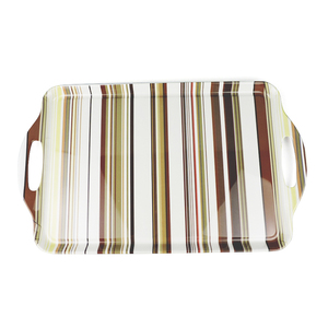 Customized Printing Restaurant Melamine Plastic Tray With Handles Non Slip For Parties Coffee Table