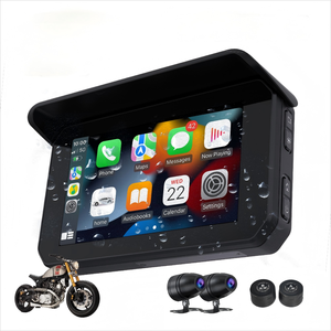 Xách tay 5 inch không dây GPS Hệ thống định vị với thời gian thực TPMS Carplay Android <span class=keywords><strong>Auto</strong></span> Dual Camera DVR cho xe máy xe ô tô - Product Image 1