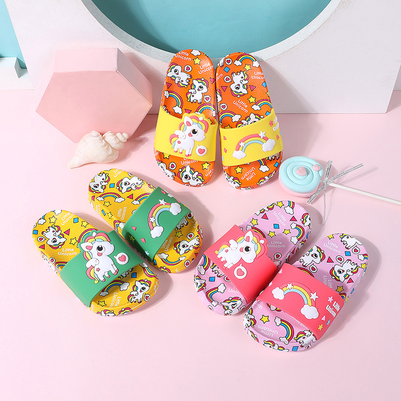 Лидер продаж, детская обувь для дома, Мягкая Милая Летняя обувь из ПВХ, детские тапочки с мультяшным рисунком