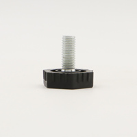 Pieds de meuble réglables en plastique noir M8 avec niveleur à base octogonale pour tables de cuisine armoires pour meubles en bois