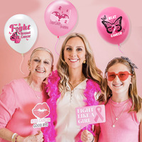 12 pouces rose sensibilisation au cancer du sein imprimé ballons Photo boîte stand thème ballon fête jardin anniversaire décoration Globos