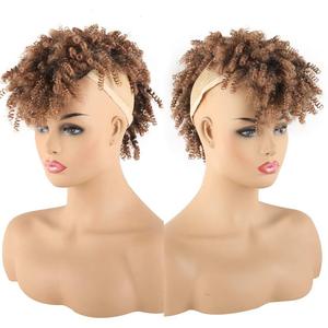 Perruque africaine avec postiche volumineux et légèrement bouclé - Product Image 4