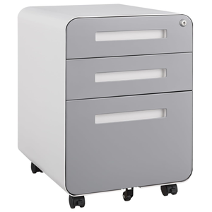 Meuble de rangement mobile à 3 tiroirs avec serrure, meuble de classement mobile à 3 tiroirs, assemblage inclus - Product Image 6