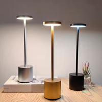 Lampe de table LED classique en métal avec capteur tactile, lampe de bureau rechargeable, 3 couleurs, lumière ambiante créative, décoration de bar, lumière de nuit