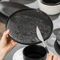 Ensemble de bols, assiettes et cuillères pour la maison 2025, assiettes en céramique émaillée, style américain, luxe léger, design rétro, résistant au four à micro-ondes