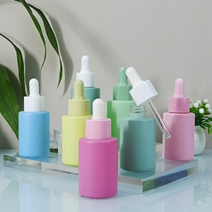 Flacon compte-gouttes en verre pour huiles essentielles, bleu mat 30 ml, vert mat, sérigraphie cosmétique 30 ml - Product Image 4