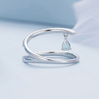 CHAUDE 925 Argent Sterling Double Couche Empilable Anneau Géométrique Cercle Anneau pour Femmes Design Original Bijoux Cadeau D'anniversaire BSR417