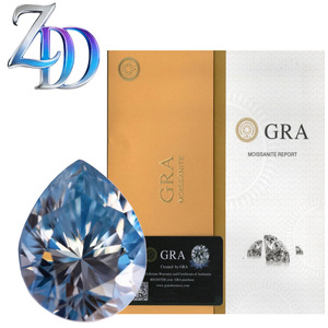 Moissanite Pear Cut Glacier Blue Loose Stone With GRA Certificate For Jewelry Making - Product Image 1